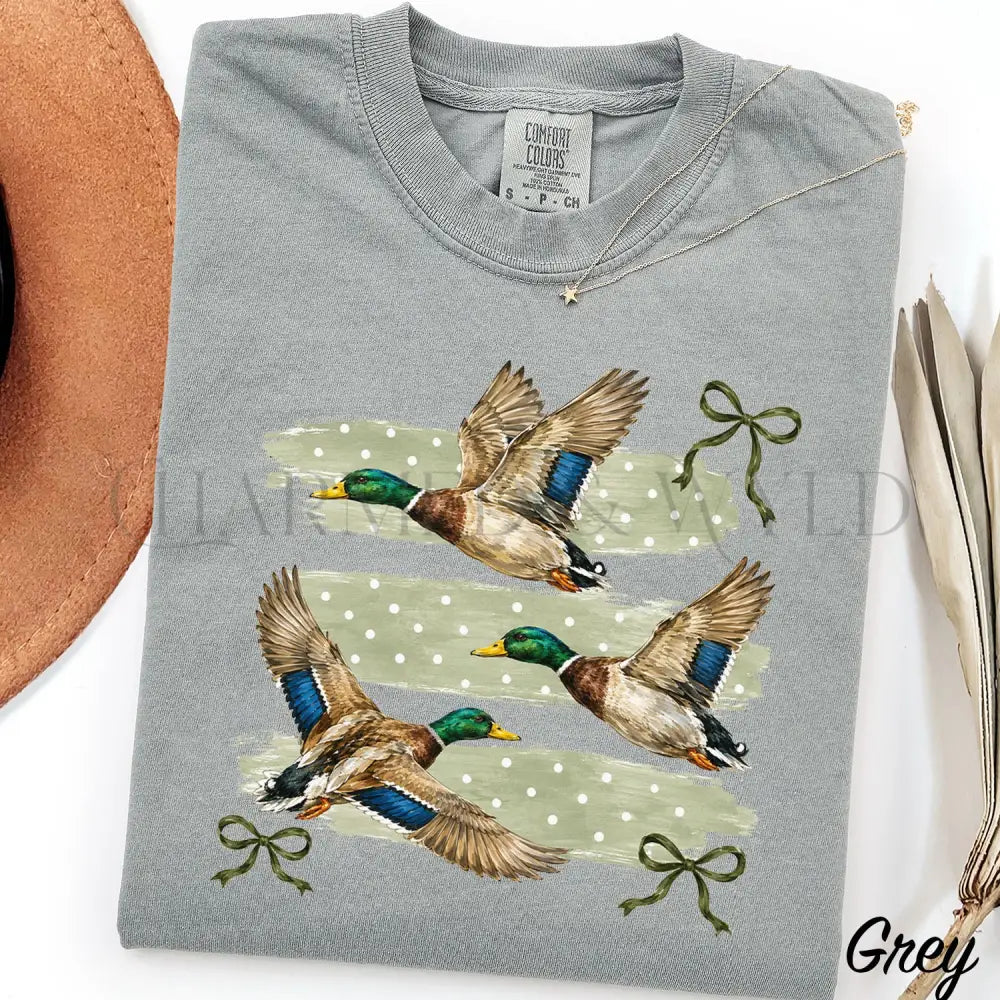 Mallard Duck Coquette Comfort Colors T-Shirt - Grey / S - T-Shirt