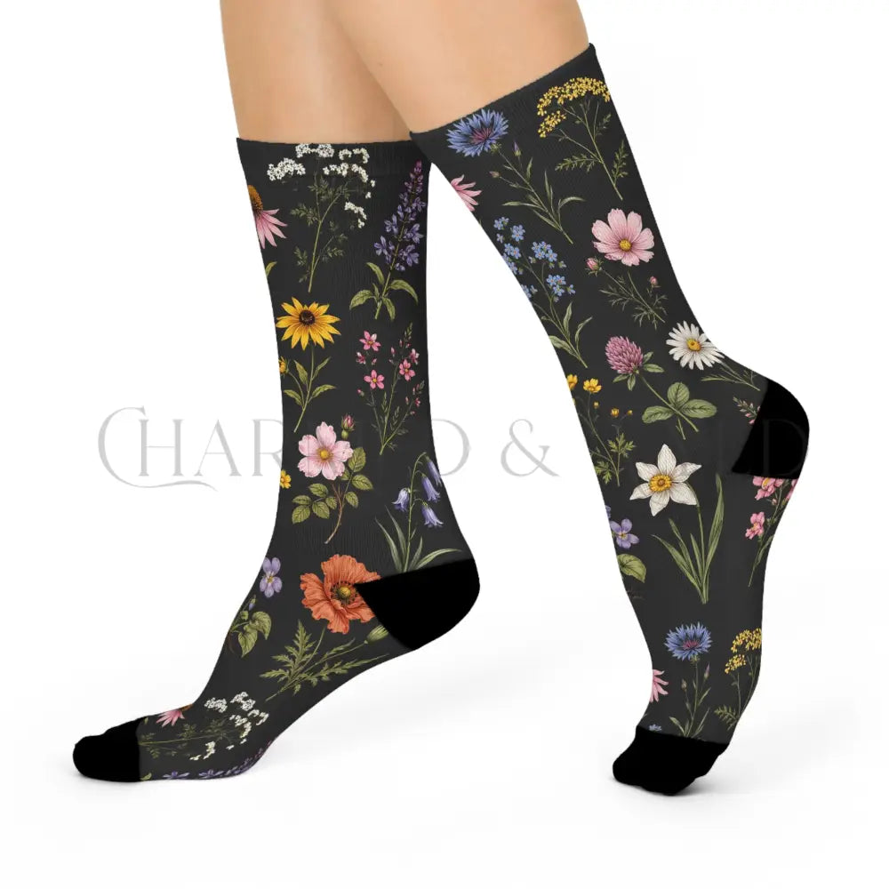Meadow Bloom Wildflower Socks - One size / 3/4 Crew - All Over Prints
