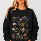 Meadow Blooms Sweatshirt - Black / S - Sweatshirt