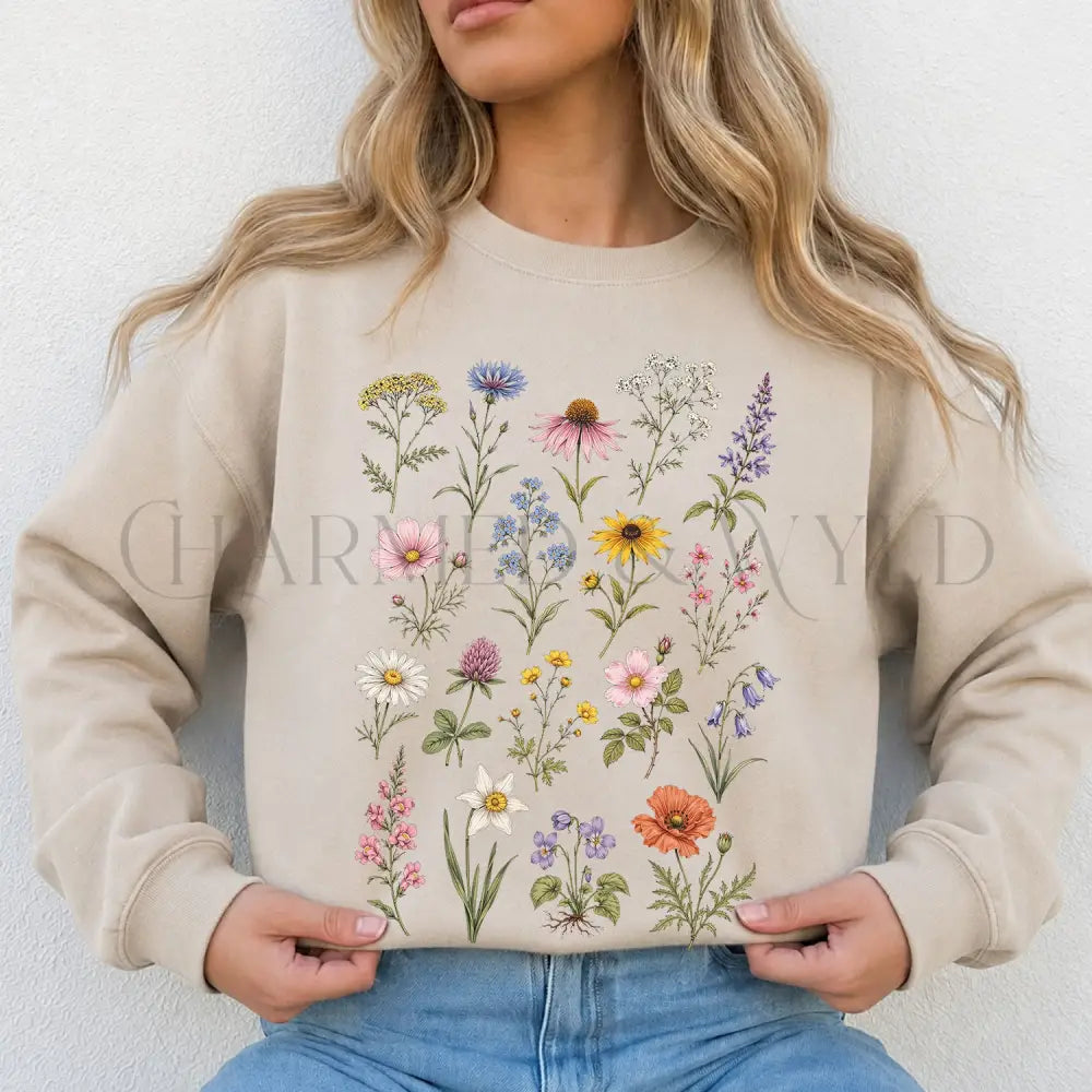 Meadow Blooms Sweatshirt - Sand / S - Sweatshirt