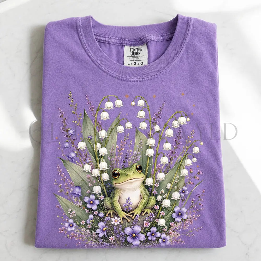 Meadow Frog Hopper T-Shirt - Violet / S - T-Shirt