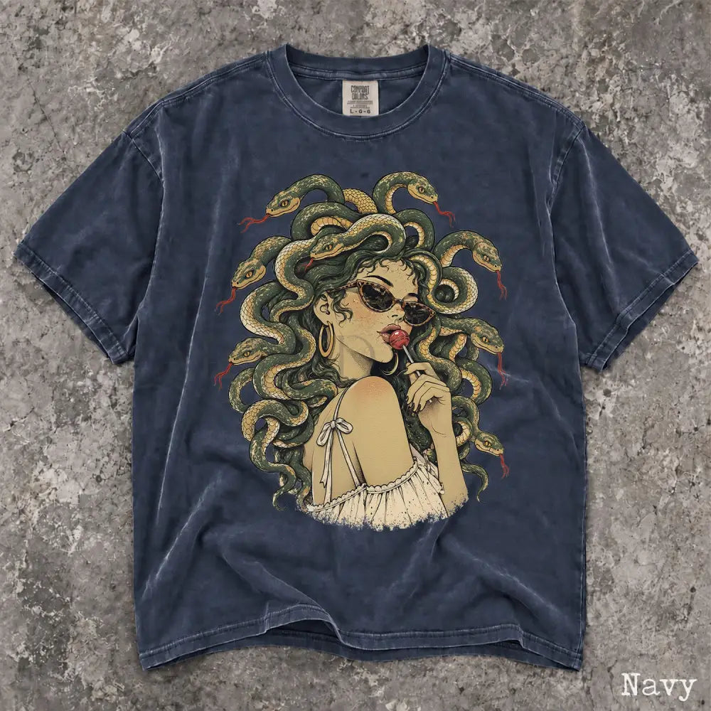 Medusa Comfort Colors T-Shirt - Navy / S - T-Shirt