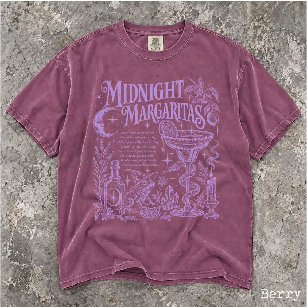 Midnight Margaritas Comfort Colors T-Shirt - Berry / S - T-Shirt