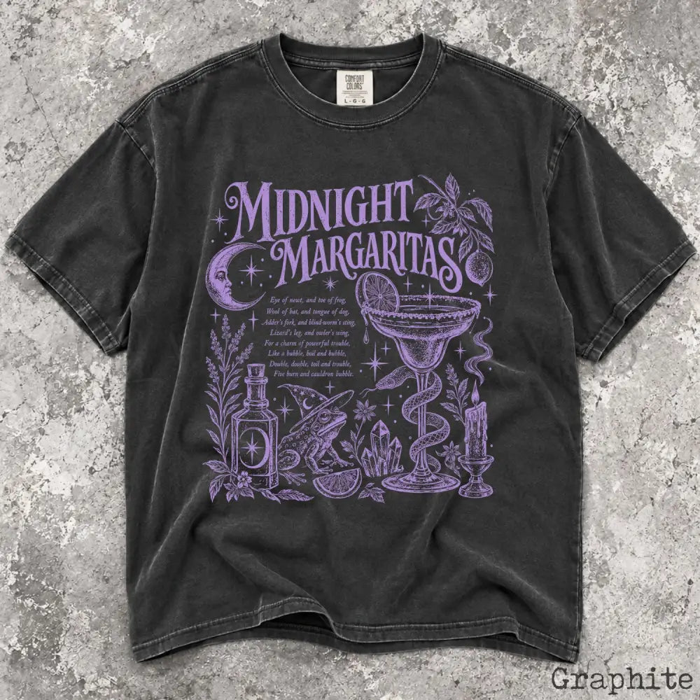 Midnight Margaritas Comfort Colors T-Shirt - Graphite / S - T-Shirt