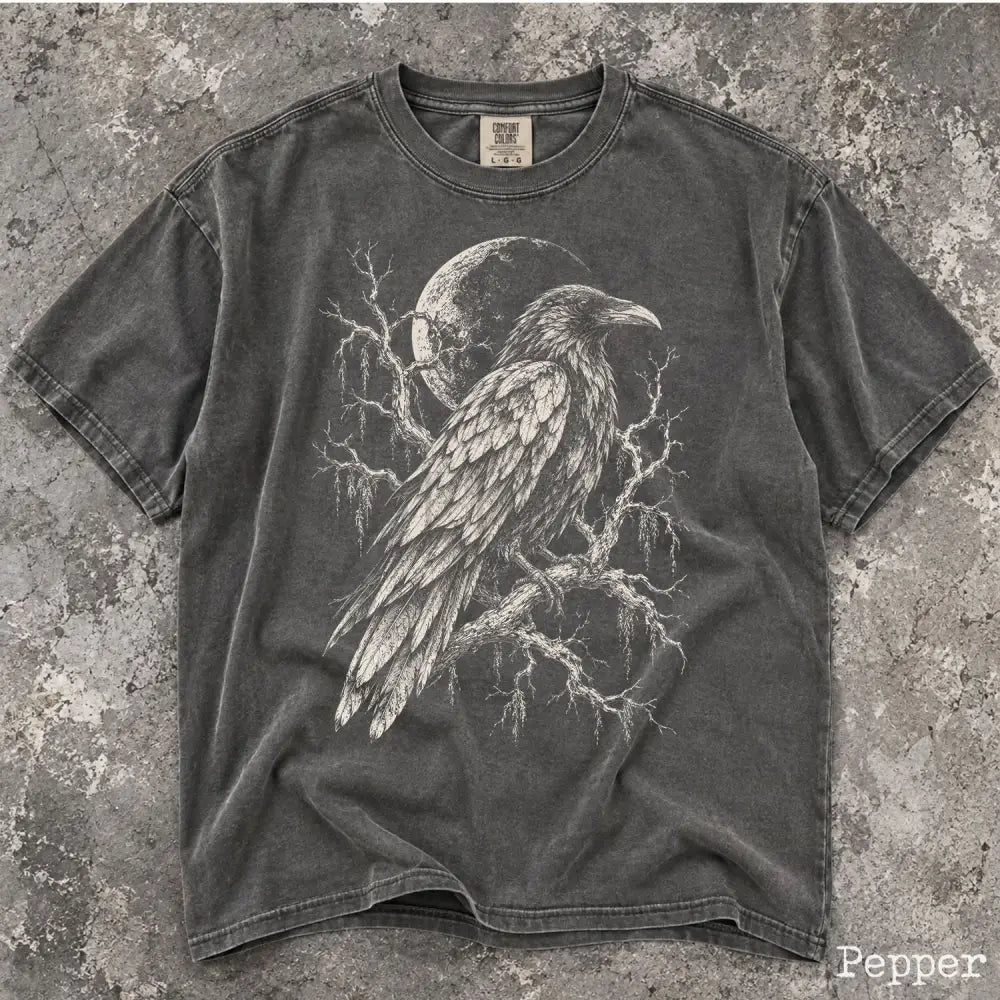 Midnight Raven Comfort Colors Shirt - Pepper / S - T-Shirt