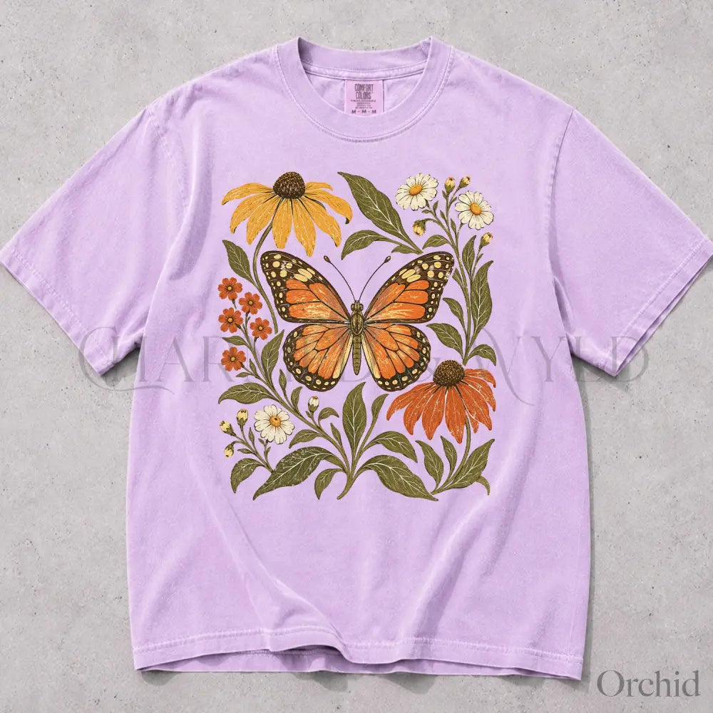 Monarch Butterfly Comfort Colors T-Shirt - Orchid / S - T-Shirt