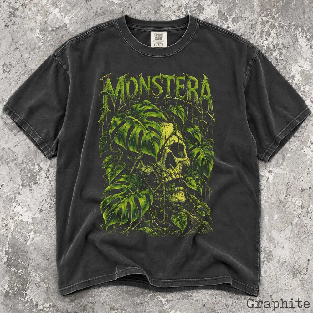 Monstera Plant Comfort Colors T-Shirt - Graphite / S - T-Shirt