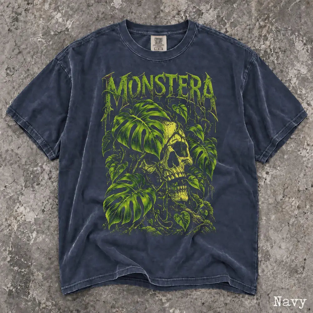 Monstera Plant Comfort Colors T-Shirt - Navy / S - T-Shirt