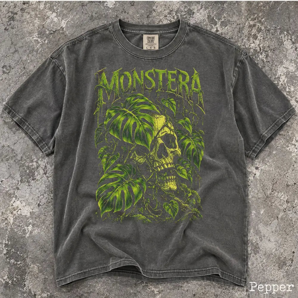 Monstera Plant Comfort Colors T-Shirt - Pepper / S - T-Shirt