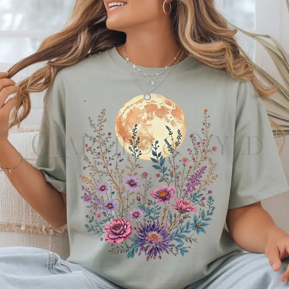 Moon Floral T-Shirt - Bay / S - T-Shirt
