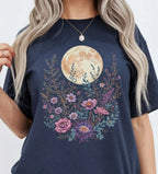 Moon Floral T-Shirt - Navy / S - T-Shirt