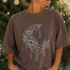 Crescent Moon Crystal Lotus T-Shirt