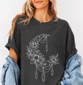 Crescent Moon Crystal Lotus T-Shirt