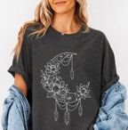 Crescent Moon Crystal Lotus T-Shirt
