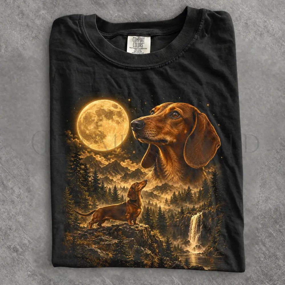 Moonlit Dachshund Comfort Colors T-Shirt - T-Shirt