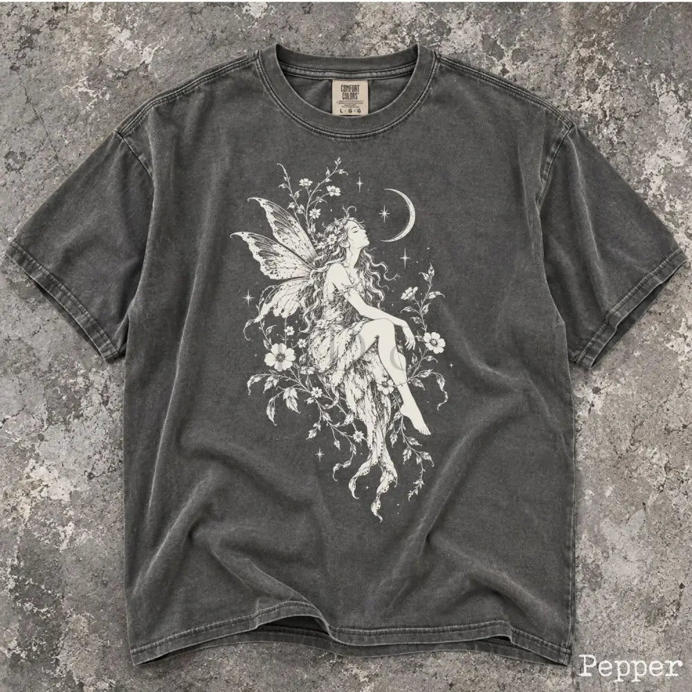 Moonlit Fairy Comfort Colors T-Shirt - Pepper / S - T-Shirt