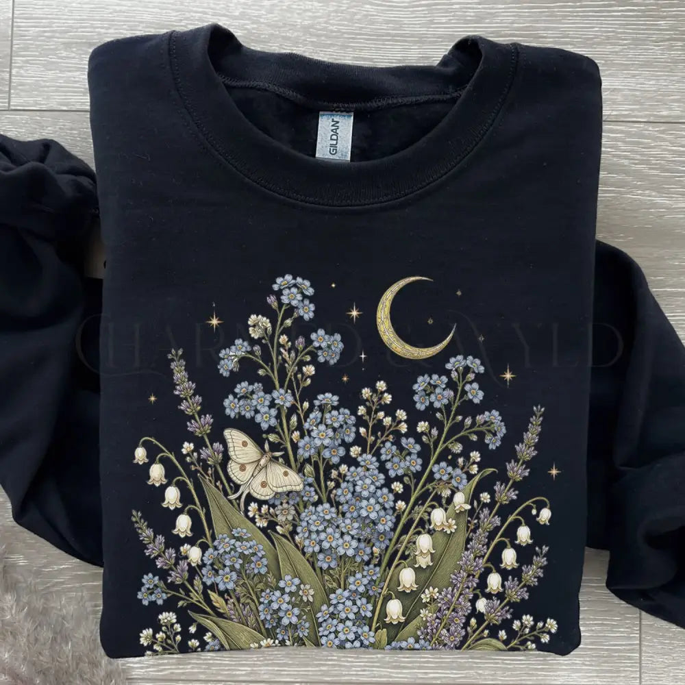 Moonlit Forget Me Not Sweatshirt - Charmed and Wyld