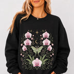 Moonlit Pink Orchid Flower Sweatshirt - Charmed and Wyld