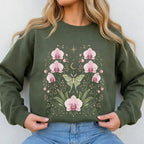 Moonlit Pink Orchid Flower Sweatshirt - Charmed and Wyld
