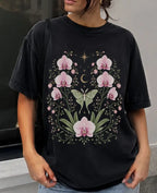Moonlit Pink Orchid Flower T-Shirt - Charmed and Wyld