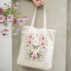 Moonlit Pink Orchid Flower Tote Bag - Charmed and Wyld