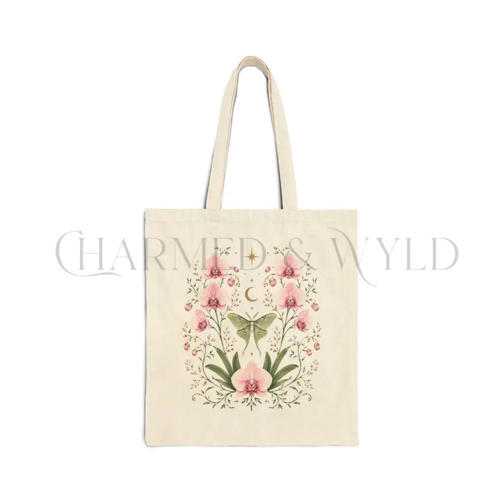 Moonlit Pink Orchid Flower Tote Bag - Charmed and Wyld