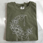 Crescent Moon Crystal Lotus T-Shirt