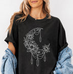 Crescent Moon Crystal Lotus T-Shirt