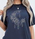 Crescent Moon Crystal Lotus T-Shirt