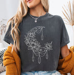 Crescent Moon Crystal Lotus T-Shirt