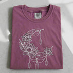 Crescent Moon Crystal Lotus T-Shirt