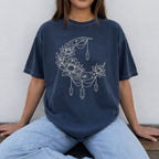 Crescent Moon Crystal Lotus T-Shirt