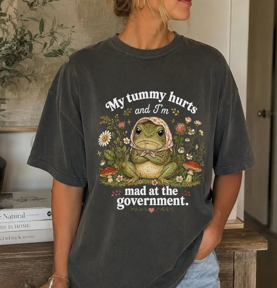 My Tummy Hurts Funny Frog T-Shirt - Charmed and Wyld