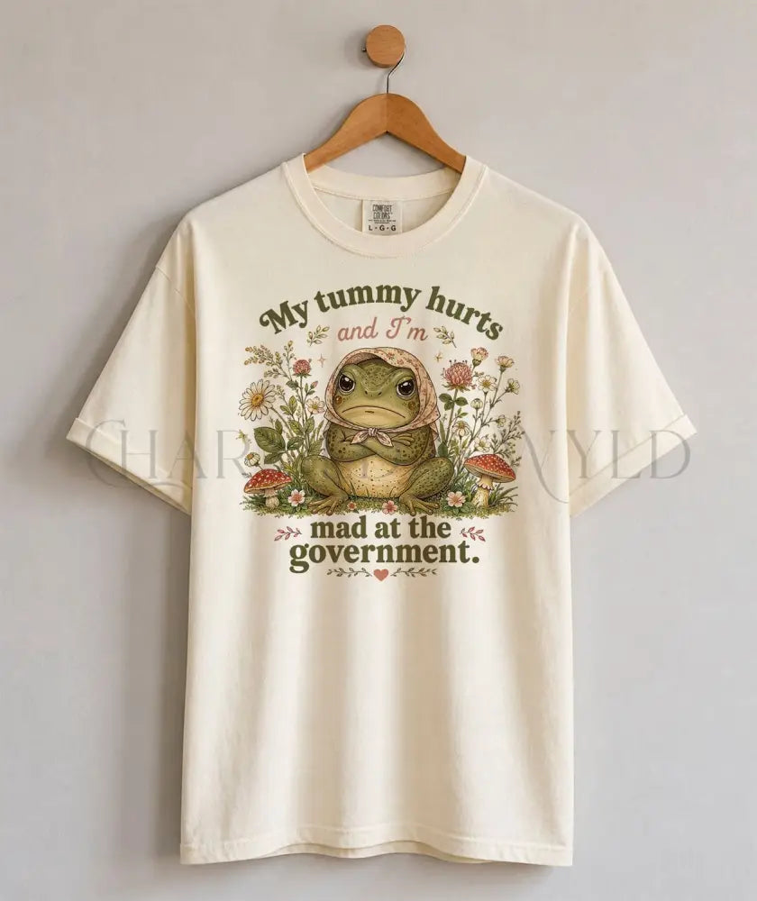 My Tummy Hurts Funny Frog T-Shirt - Charmed and Wyld