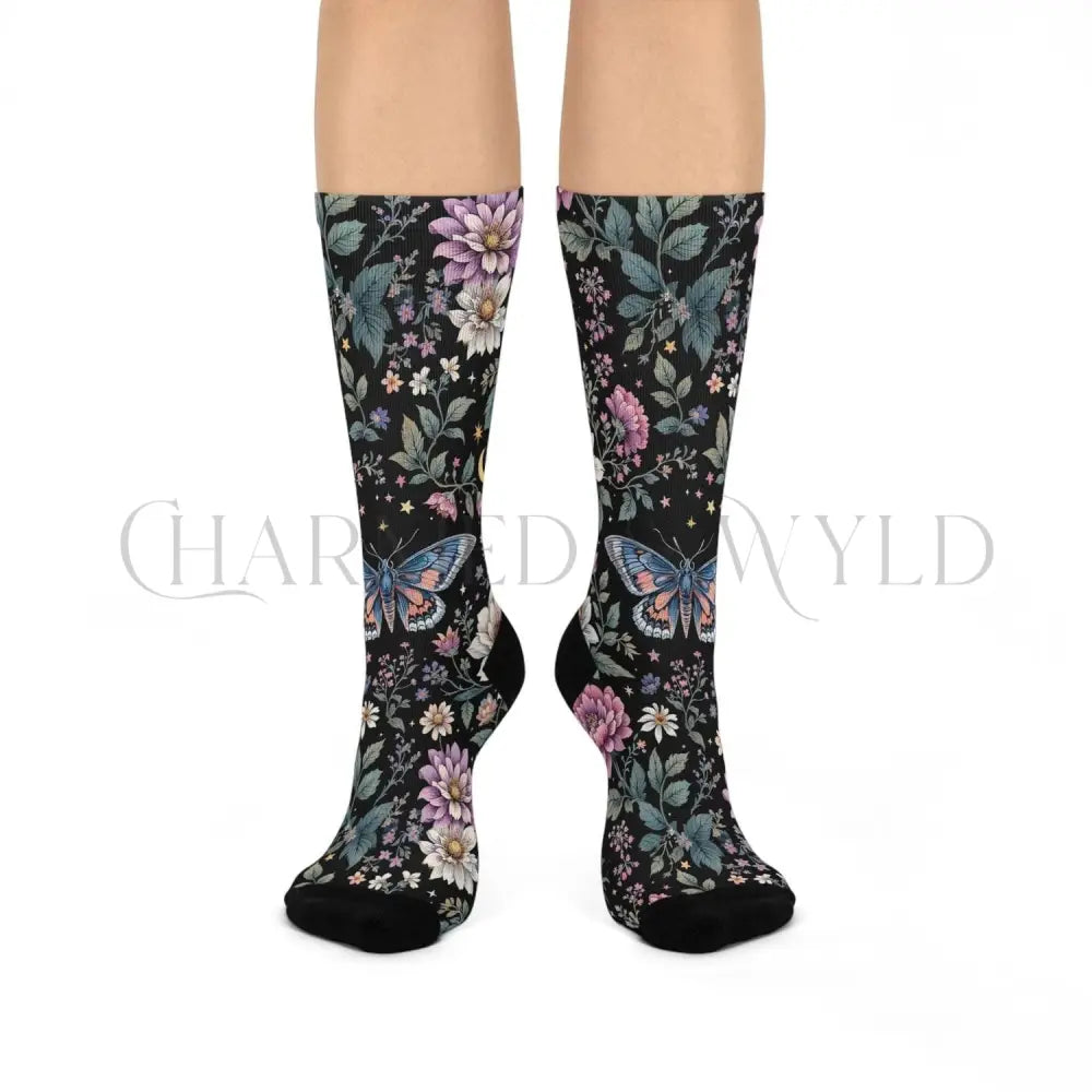 Mystic Floral Butterfly Adults Unisex Socks