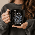 Mystical Moth Black Ceramic Mug
