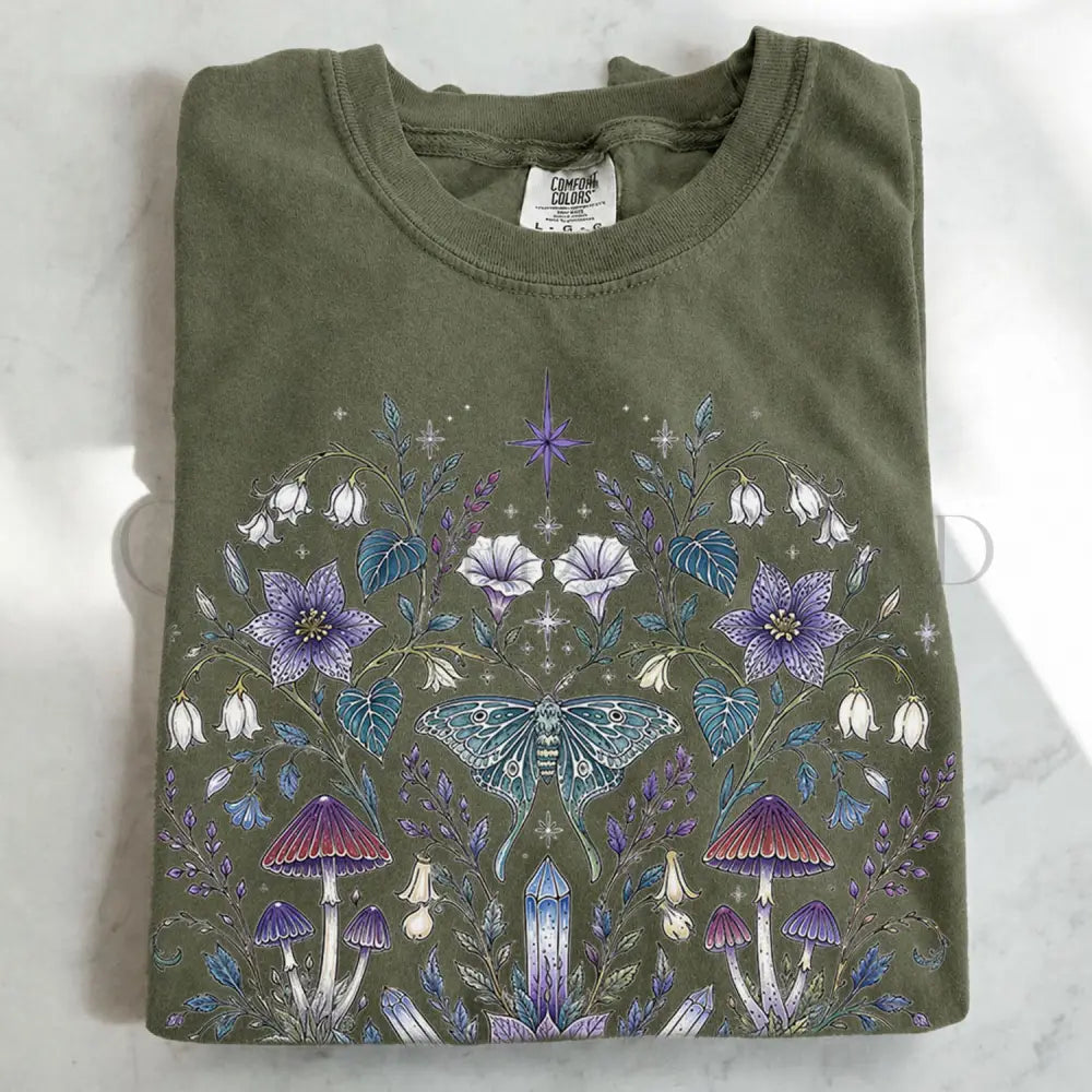 Mystical Butterfly T-Shirt - Moss / S - T-Shirt