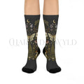 Mystical Moth Floral Adults Unisex Socks - One size / 3/4 Crew - All Over Prints