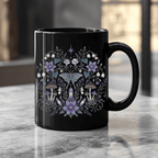 Mystical Butterfly Black Ceramic Mug