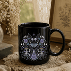 Mystical Butterfly Black Ceramic Mug