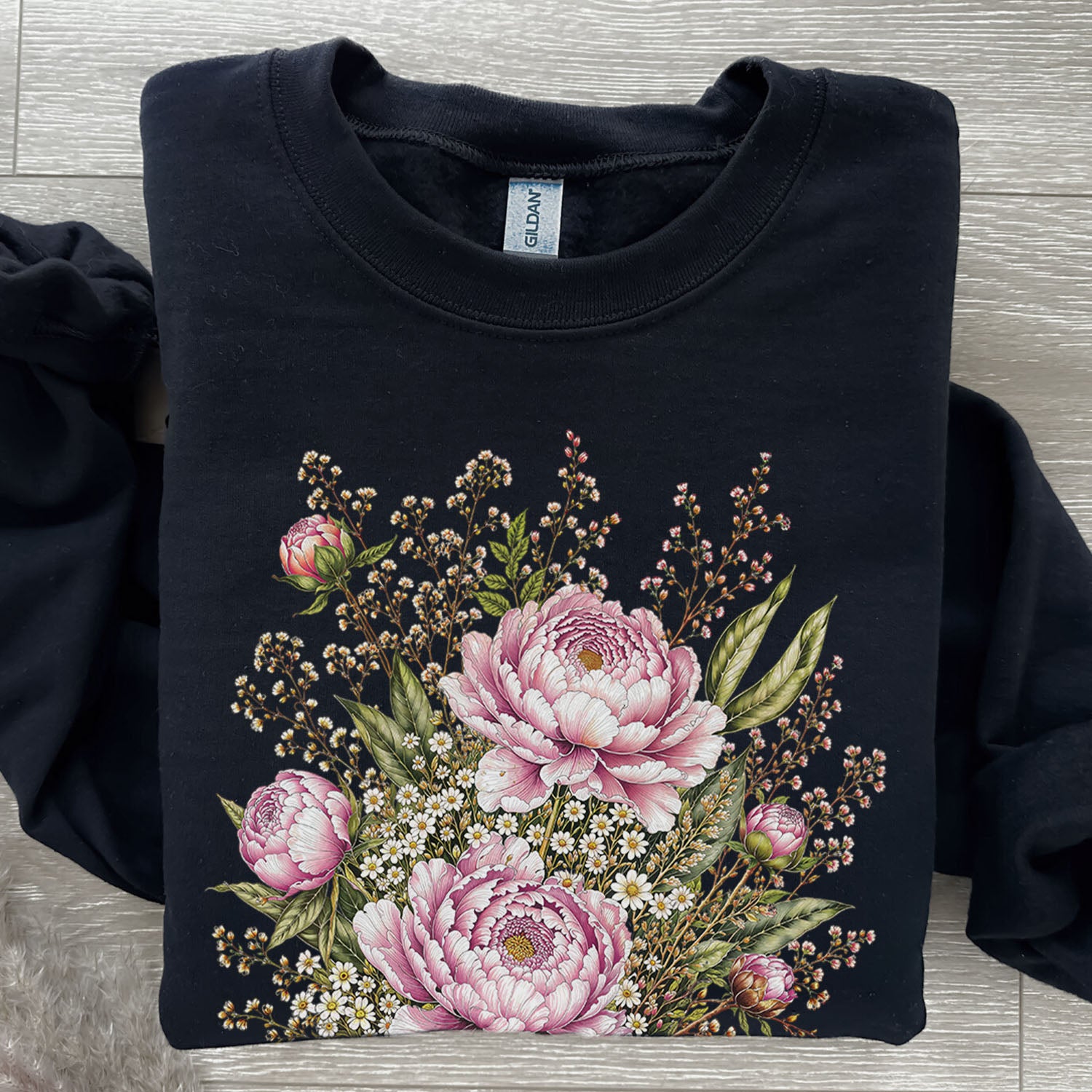 Pink Peony Floral Sweatshirt