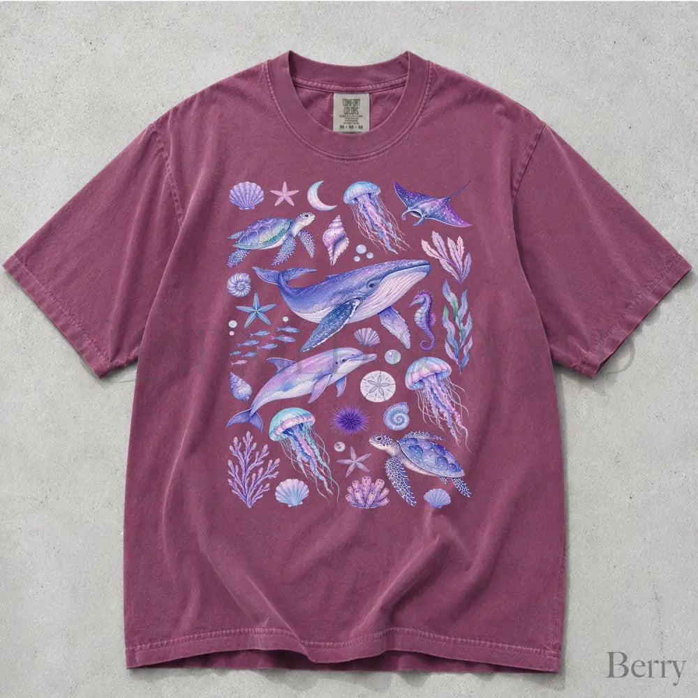 Ocean Animals Comfort Colors T-Shirt - Berry / S - T-Shirt