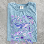 Ocean Animals Comfort Colors T-Shirt - Chambray / S - T-Shirt
