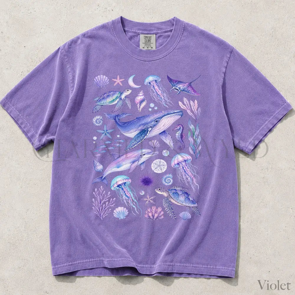 Ocean Animals Comfort Colors T-Shirt - Violet / S - T-Shirt