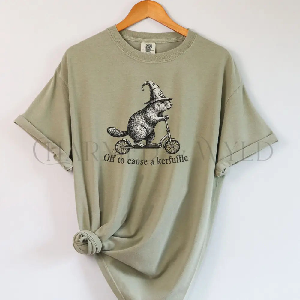 Off to Cause a Kerfuffle Wizard Otter T-Shirt - Bay / S - T-Shirt