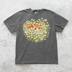 Orange Cat Wildflower T-Shirt - Charmed and Wyld