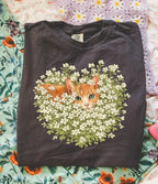 Orange Cat Wildflower T-Shirt - Charmed and Wyld