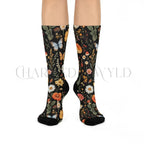 Orange Mushroom Wildflower Adults Unisex Socks