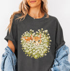 Orange Cat Wildflower T-Shirt