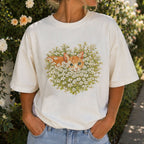 Orange Cat Wildflower T-Shirt